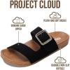 image:imageProject Cloud 100 Genuine Leather Womens Sandals  Plush Insole Sandals for Women 2026  Lightweight amp Non Slip Slides amp Women Footwear with Buckle BalancedBlack Suede