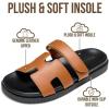 image:imageProject Cloud 100 Genuine Leather Womens Sandals  Stylish amp Comfy Sandals for Women Footwear with Plush amp Soft Insole  Slipresistant Slides for WomenCognac