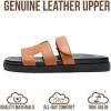 image:imageProject Cloud 100 Genuine Leather Womens Sandals  Stylish amp Comfy Sandals for Women Footwear with Plush amp Soft Insole  Slipresistant Slides for WomenCognac