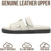 image:imageProject Cloud 100 Genuine Leather Womens Sandals  Stylish amp Comfy Sandals for Women Footwear with Plush amp Soft Insole  Slipresistant Slides for WomenLight Grey