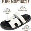 image:imageProject Cloud 100 Genuine Leather Womens Sandals  Stylish amp Comfy Sandals for Women Footwear with Plush amp Soft Insole  Slipresistant Slides for WomenWhite