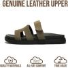 image:imageProject Cloud 100 Genuine Leather Womens Sandals  Stylish amp Comfy Sandals for Women Footwear with Plush amp Soft Insole  Slipresistant Slides for WomenOlive