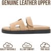 image:imageProject Cloud 100 Genuine Leather Womens Sandals  Stylish amp Comfy Sandals for Women Footwear with Plush amp Soft Insole  Slipresistant Slides for WomenBeige Sable