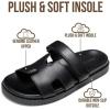 image:imageProject Cloud 100 Genuine Leather Womens Sandals  Stylish amp Comfy Sandals for Women Footwear with Plush amp Soft Insole  Slipresistant Slides for WomenBlack