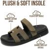 image:imageProject Cloud 100 Genuine Leather Womens Sandals  Stylish amp Comfy Sandals for Women Footwear with Plush amp Soft Insole  Slipresistant Slides for WomenOlive