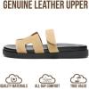 image:imageProject Cloud 100 Genuine Leather Womens Sandals  Stylish amp Comfy Sandals for Women Footwear with Plush amp Soft Insole  Slipresistant Slides for WomenBeige Leather