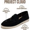 image:imageProject Cloud Genuine Leather Womens Shoes  Lightweight Moccasins Penny Loafers for Women with Memory Foam and Leather Insole  NonSlip Casual Womens Slip on Shoes for Women IrisBlack Suede