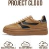 image:imageProject Cloud Platform Sneakers for Women Footwear  Memory Foam Insole Womens Shoes Lightweight and NonSlip Sole Lace Up Fashion Sneakers for Women 2026 VolleyTan
