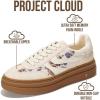 image:imageProject Cloud Platform Sneakers for Women Footwear  Memory Foam Insole Womens Shoes Lightweight and NonSlip Sole Lace Up Fashion Sneakers for Women 2026 VolleyCream