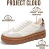 image:imageProject Cloud Platform Sneakers for Women Footwear  Memory Foam Insole Womens Shoes Lightweight and NonSlip Sole Lace Up Fashion Sneakers for Women 2026 VolleyWhite