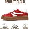 image:imageProject Cloud Platform Sneakers for Women Footwear  Memory Foam Insole Womens Shoes Lightweight and NonSlip Sole Lace Up Fashion Sneakers for Women 2026 VolleyRed