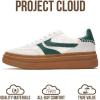 image:imageProject Cloud Platform Sneakers for Women Footwear  Memory Foam Insole Womens Shoes Lightweight and NonSlip Sole Lace Up Fashion Sneakers for Women 2026 VolleyWhitegreen Stripe