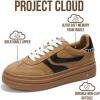 image:imageProject Cloud Platform Sneakers for Women Footwear  Memory Foam Insole Womens Shoes Lightweight and NonSlip Sole Lace Up Fashion Sneakers for Women 2026 VolleyTan