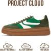 image:imageProject Cloud Platform Sneakers for Women Footwear  Memory Foam Insole Womens Shoes Lightweight and NonSlip Sole Lace Up Fashion Sneakers for Women 2026 VolleyGreen