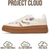 image:imageProject Cloud Platform Sneakers for Women Footwear  Memory Foam Insole Womens Shoes Lightweight and NonSlip Sole Lace Up Fashion Sneakers for Women 2026 VolleyCream