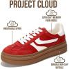 image:imageProject Cloud Platform Sneakers for Women Footwear  Memory Foam Insole Womens Shoes Lightweight and NonSlip Sole Lace Up Fashion Sneakers for Women 2026 VolleyRed