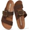 image:imageProject Cloud 100 Genuine Leather Womens Sandals  Plush Insole Sandals for Women 2026  Lightweight amp Non Slip Slides amp Women Footwear with Buckle BalancedWhiskey Suede