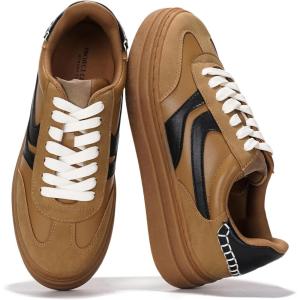 image:imageProject Cloud Platform Sneakers for Women Footwear  Memory Foam Insole Womens Shoes Lightweight and NonSlip Sole Lace Up Fashion Sneakers for Women 2026 VolleyTan
