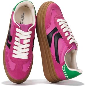 image:imageProject Cloud Platform Sneakers for Women Footwear  Memory Foam Insole Womens Shoes Lightweight and NonSlip Sole Lace Up Fashion Sneakers for Women 2026 VolleyPink Mult