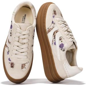 image:imageProject Cloud Platform Sneakers for Women Footwear  Memory Foam Insole Womens Shoes Lightweight and NonSlip Sole Lace Up Fashion Sneakers for Women 2026 VolleyCream