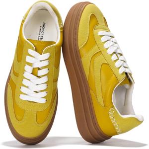 image:imageProject Cloud Platform Sneakers for Women Footwear  Memory Foam Insole Womens Shoes Lightweight and NonSlip Sole Lace Up Fashion Sneakers for Women 2026 VolleyMustard