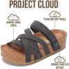 image:imageProject Cloud 100 Genuine Leather Platform Sandals Women  Strappy Wedges with Comfortable Plush Insole  Lightweight amp Non Slip Wedge Sandals for Women 2026 PacificaCharcoal Suede