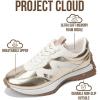 image:imageProject Cloud Trendy Fashion Sneakers for Women 2026  Memory Foam and NonSlip Comfortable Casual Ladies Shoes for Womens Fashion Sneakers  Lightweight Laceup Shoes LeccoGold