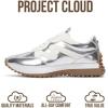 image:imageProject Cloud Trendy Fashion Sneakers for Women 2026  Memory Foam and NonSlip Comfortable Casual Ladies Shoes for Womens Fashion Sneakers  Lightweight Laceup Shoes LeccoSilver