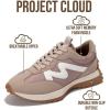 image:imageProject Cloud Trendy Fashion Sneakers for Women 2026  Memory Foam and NonSlip Comfortable Casual Ladies Shoes for Womens Fashion Sneakers  Lightweight Laceup Shoes LeccoTaupe