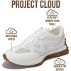 image:imageProject Cloud Trendy Fashion Sneakers for Women 2026  Memory Foam and NonSlip Comfortable Casual Ladies Shoes for Womens Fashion Sneakers  Lightweight Laceup Shoes LeccoWhite Mesh