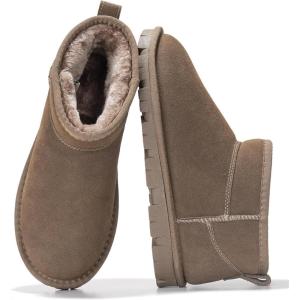 image:imageProject Cloud 100 Genuine Leather Ankle Boots for Women  Water Resistant Womens Boots with Memory Foam Insole  Comfortable Fall Shoes for Women 2026 HikeyMushroom Suede