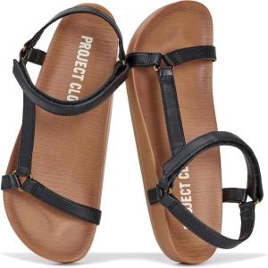 image:imageProject Cloud Sandals for Women 2026  Strappy Adjustable Womens Sandals with Plush Insole  Lightweight amp Non Slip Women Footwear  Everyday Wear Womens Slides BrandyBlack