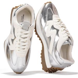 image:imageProject Cloud Trendy Fashion Sneakers for Women 2026  Memory Foam and NonSlip Comfortable Casual Ladies Shoes for Womens Fashion Sneakers  Lightweight Laceup Shoes LeccoSilver