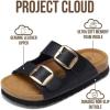 image:imageProject Cloud 100 Genuine Leather Kids Sandals  Non Slip and Lightweight Beach Sandals for Girls with Memory Foam Insole amp Cork Footbed Slides for Kids  Boys amp Girls Footwear Little SantoriniBlack Distressed