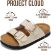 image:imageProject Cloud 100 Genuine Leather Kids Sandals  Non Slip and Lightweight Beach Sandals for Girls with Memory Foam Insole amp Cork Footbed Slides for Kids  Boys amp Girls Footwear Little SantoriniCream Leather