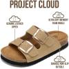 image:imageProject Cloud 100 Genuine Leather Kids Sandals  Non Slip and Lightweight Beach Sandals for Girls with Memory Foam Insole amp Cork Footbed Slides for Kids  Boys amp Girls Footwear Little SantoriniCamel Suede