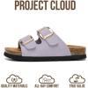 image:imageProject Cloud 100 Genuine Leather Kids Sandals  Non Slip and Lightweight Beach Sandals for Girls with Memory Foam Insole amp Cork Footbed Slides for Kids  Boys amp Girls Footwear Little SantoriniLavender Suede