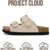 image:imageProject Cloud 100 Genuine Leather Kids Sandals  Non Slip and Lightweight Beach Sandals for Girls with Memory Foam Insole amp Cork Footbed Slides for Kids  Boys amp Girls Footwear Little SantoriniCream Leather