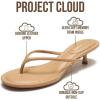 image:imageProject Cloud 100 Genuine Leather Sandals Women Footwear  Memory Foam Insole Fashion Dress Kitten Heels for Women  Lightweight and Comfortable Summer Sandals for Women 2026 MangoTan Leather