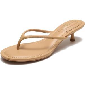 image:imageProject Cloud 100 Genuine Leather Sandals Women Footwear  Memory Foam Insole Fashion Dress Kitten Heels for Women  Lightweight and Comfortable Summer Sandals for Women 2026 MangoTan Leather