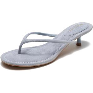 image:imageProject Cloud 100 Genuine Leather Sandals Women Footwear  Memory Foam Insole Fashion Dress Kitten Heels for Women  Lightweight and Comfortable Summer Sandals for Women 2026 MangoBlue