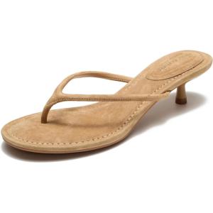 image:imageProject Cloud 100 Genuine Leather Sandals Women Footwear  Memory Foam Insole Fashion Dress Kitten Heels for Women  Lightweight and Comfortable Summer Sandals for Women 2026 MangoTan Suede