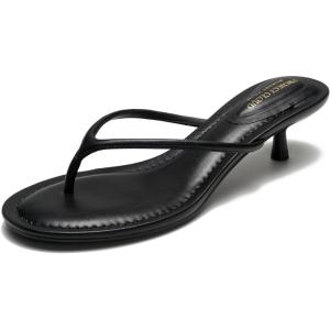 image:imageProject Cloud 100 Genuine Leather Sandals Women Footwear  Memory Foam Insole Fashion Dress Kitten Heels for Women  Lightweight and Comfortable Summer Sandals for Women 2026 MangoBlack