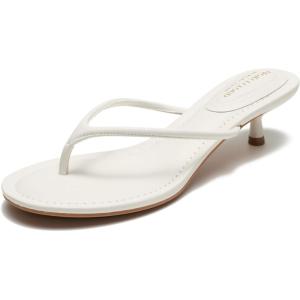 image:imageProject Cloud 100 Genuine Leather Sandals Women Footwear  Memory Foam Insole Fashion Dress Kitten Heels for Women  Lightweight and Comfortable Summer Sandals for Women 2026 MangoWhite