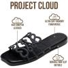 image:imageProject Cloud Womens Sandals with Memory Foam  Eco Crafted Leather Sandals for Women 2026  Flats  Non Slip amp Comfortable Sandals Women LisaBlack