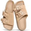 image:imageProject Cloud 100 Genuine Leather Womens Sandals Dressy  Lightweight amp NonSlip Womens Flats Sandals Women with Plush amp Soft Insole Slides Sandals for Women 2026 VeloraBeige Suede