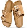 image:imageProject Cloud 100 Genuine Leather Womens Sandals Dressy  Lightweight amp NonSlip Womens Flats Sandals Women with Plush amp Soft Insole Slides Sandals for Women 2026 VeloraChestnut Suede