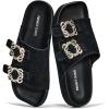 image:imageProject Cloud 100 Genuine Leather Womens Sandals Dressy  Lightweight amp NonSlip Womens Flats Sandals Women with Plush amp Soft Insole Slides Sandals for Women 2026 VeloraBlack Suede