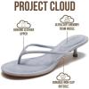 image:imageProject Cloud 100 Genuine Leather Kitten Heels for Women Footwear  Memory Foam Fashion Thong Heels for Women  Lightweight Summer Sandals for Womens 2026 MangoBlue