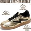 image:imageProject Cloud Fashion Sneakers for Women 2026  LaceUp Shoes Trendy Women Sneakers with Memory Foam Insole Womens Fashion Sneakers NonSlip Womens Shoes IritaBlack Gold